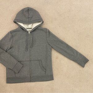 Gray Sherpa-Lined Hoodie